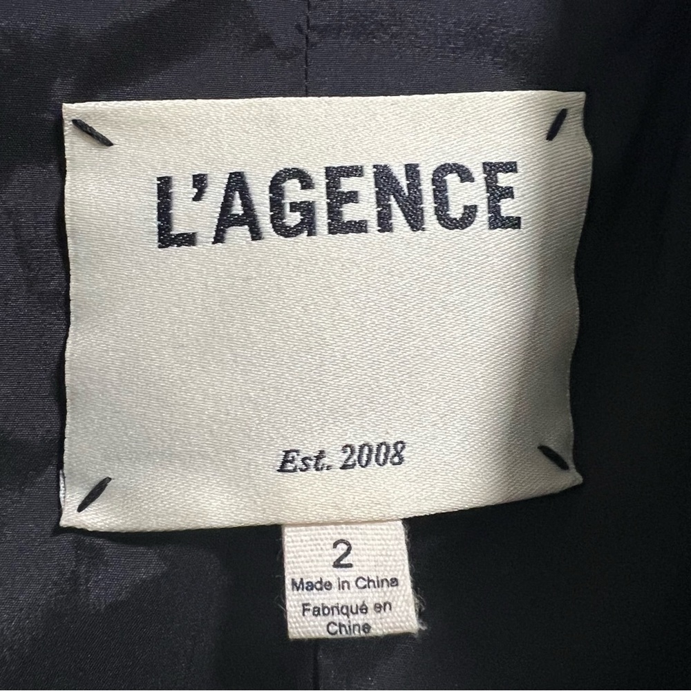 L’AGENCE Chamberlain Velvet Blazer Jacket Black - Picture 9 of 11